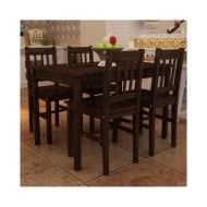 Table de salle à manger avec 4 chaises Marron