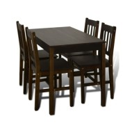Table de salle à manger avec 4 chaises Marron