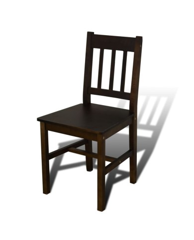 Table de salle à manger avec 4 chaises Marron