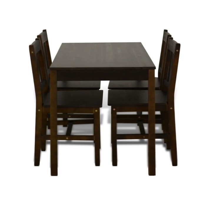 Table de salle à manger avec 4 chaises Marron