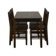 Table de salle à manger avec 4 chaises Marron
