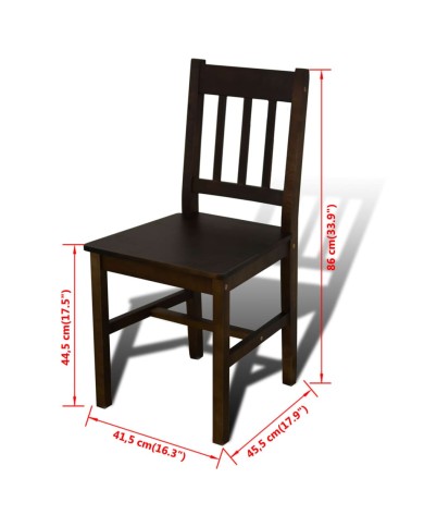 Table de salle à manger avec 4 chaises Marron