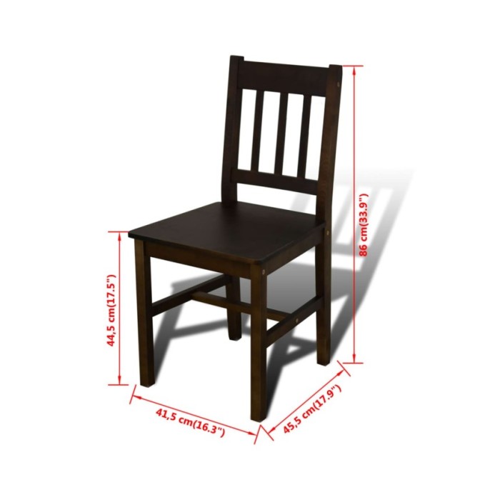 Table de salle à manger avec 4 chaises Marron