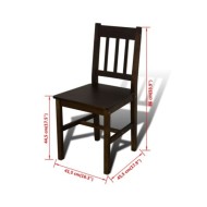 Table de salle à manger avec 4 chaises Marron