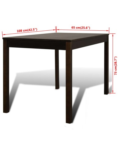 Table de salle à manger avec 4 chaises Marron