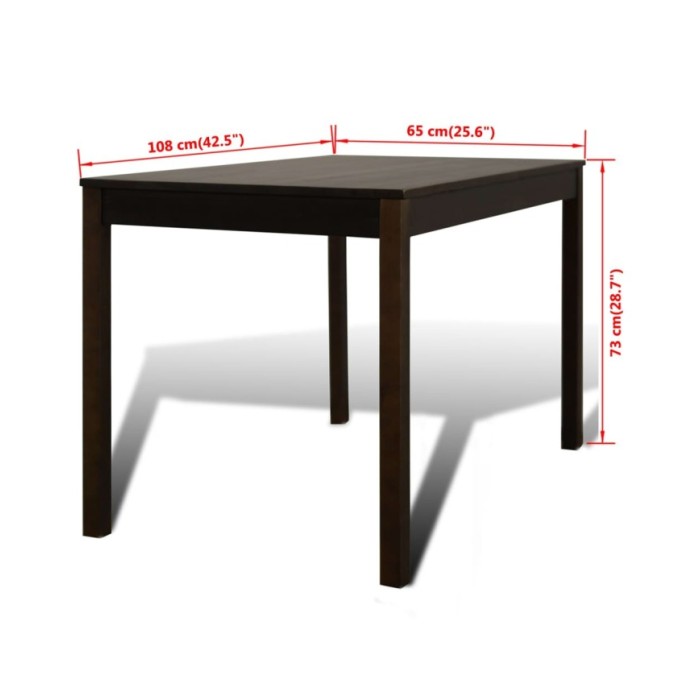 Table de salle à manger avec 4 chaises Marron