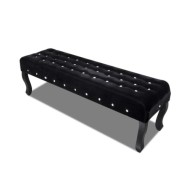 Banc noir Tissu velours avec boutons en cristal 