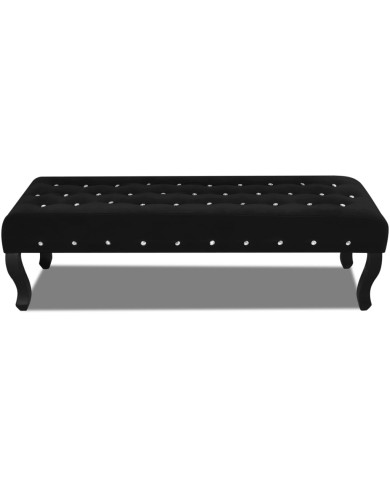 Banc noir Tissu velours avec boutons en cristal 