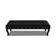 Banc noir Tissu velours avec boutons en cristal 