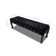 Banc noir Tissu velours avec boutons en cristal 