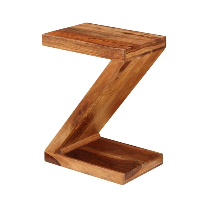 Table d'appoint Forme de Z Bois massif de Sesham 