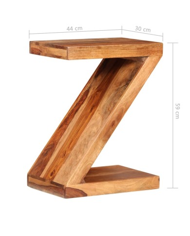 Table d'appoint Forme de Z Bois massif de Sesham 