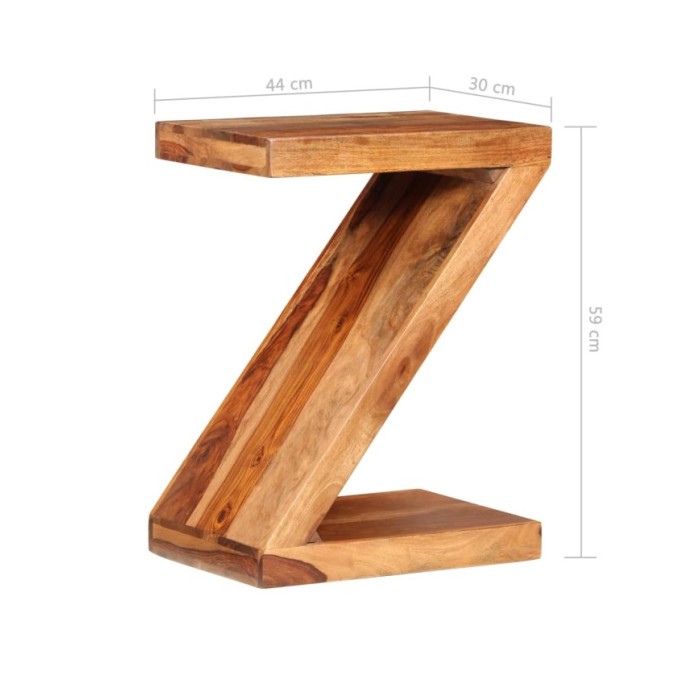 Table d'appoint Forme de Z Bois massif de Sesham 