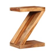 Table d'appoint Forme de Z Bois massif de Sesham 