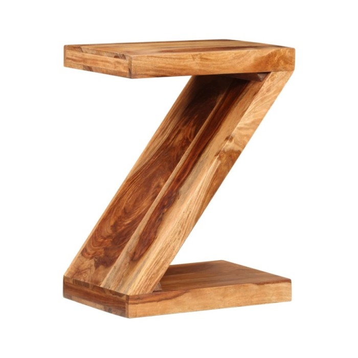 Table d'appoint Forme de Z Bois massif de Sesham 