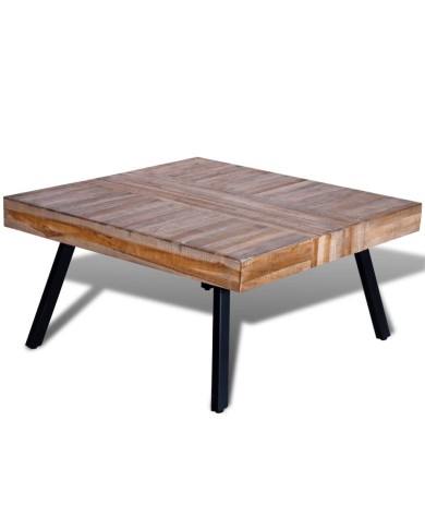 Table basse carrée Bois de teck de récupération 