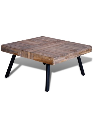 Table basse carrée Bois de teck de récupération 