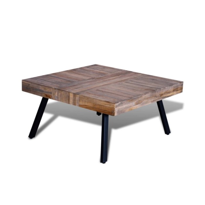 Table basse carrée Bois de teck de récupération 