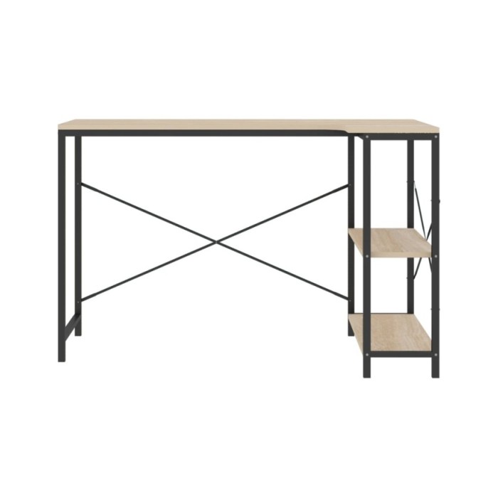 Bureau d'ordinateur Noir et chêne 110x72x70 cm Aggloméré