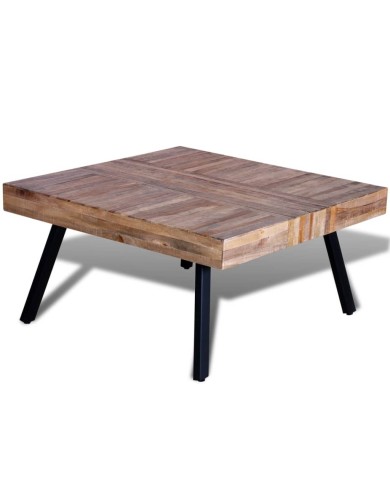 Table basse carrée Bois de teck de récupération 