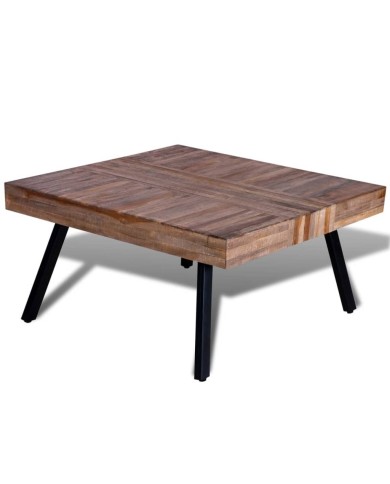 Table basse carrée Bois de teck de récupération 