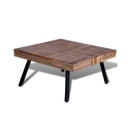 Table basse carrée Bois de teck de récupération 