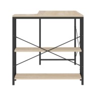 Bureau d'ordinateur Noir et chêne 110x72x70 cm Aggloméré