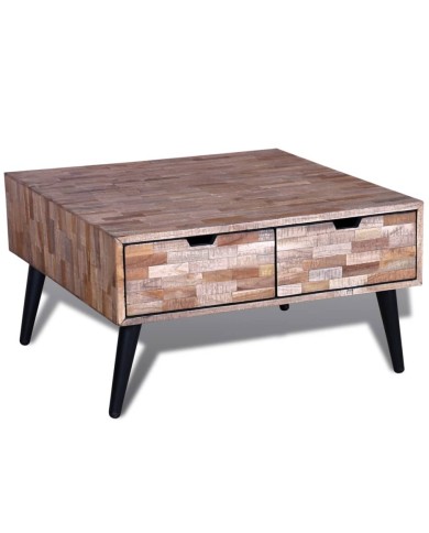Table basse avec 4 tiroirs Bois de teck recyclé 