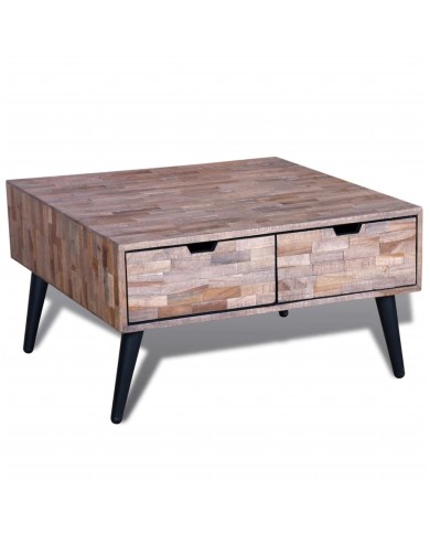 Table basse avec 4 tiroirs Bois de teck recyclé 