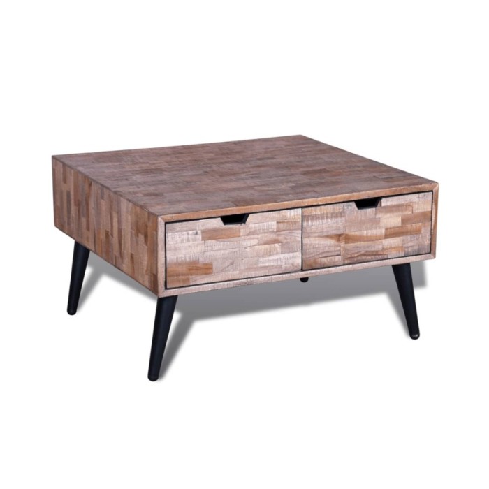 Table basse avec 4 tiroirs Bois de teck recyclé 