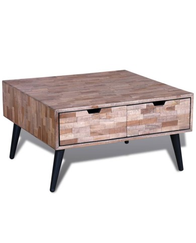 Table basse avec 4 tiroirs Bois de teck recyclé 