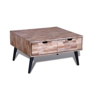 Table basse avec 4 tiroirs Bois de teck recyclé 