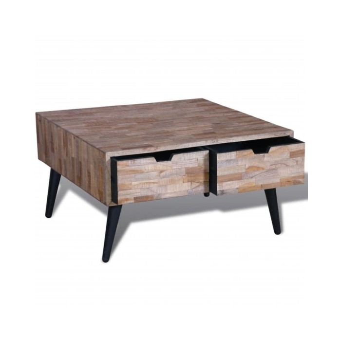 Table basse avec 4 tiroirs Bois de teck recyclé 
