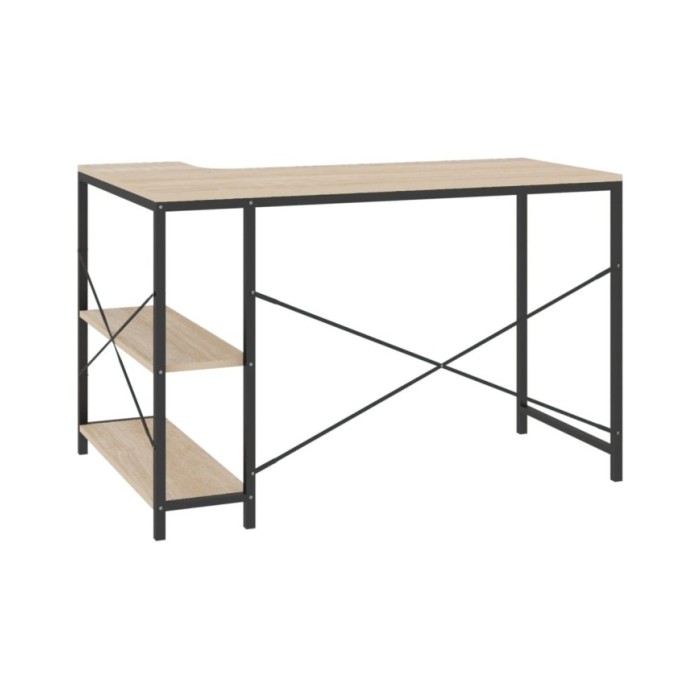Bureau d'ordinateur Noir et chêne 110x72x70 cm Aggloméré