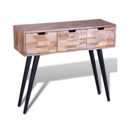 Table console avec 3 tiroirs Bois de teck recyclé 