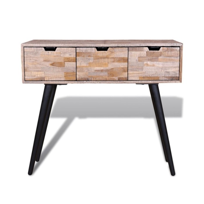Table console avec 3 tiroirs Bois de teck recyclé 