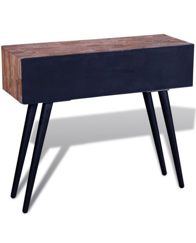 Table console avec 3 tiroirs Bois de teck recyclé 