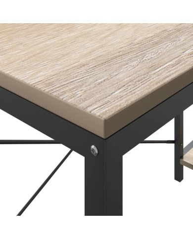 Bureau d'ordinateur Noir et chêne 110x72x70 cm Aggloméré