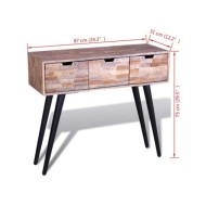 Table console avec 3 tiroirs Bois de teck recyclé 