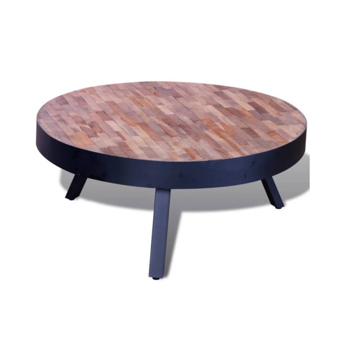 Table basse ronde Bois de teck recyclé 