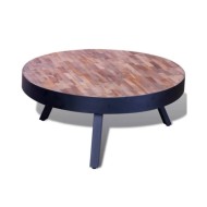 Table basse ronde Bois de teck recyclé 