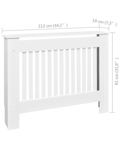 Cache-radiateur 112 cm MDF Blanc