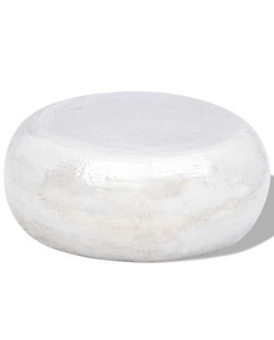 Table basse martelée en aluminium Argenté 