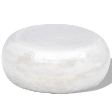 Table basse martelée en aluminium Argenté 