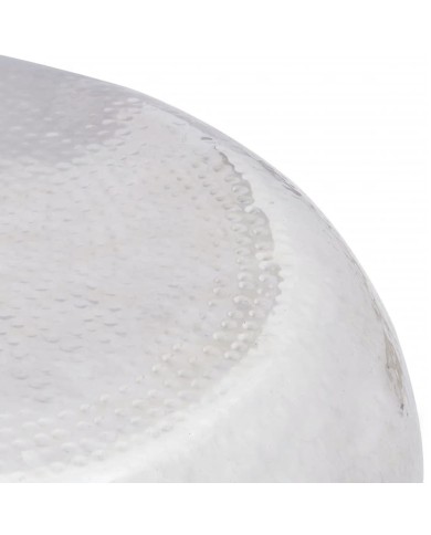 Table basse martelée en aluminium Argenté 