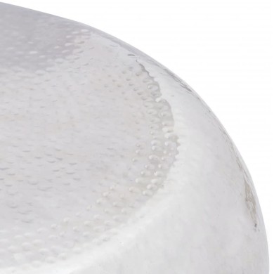 Table basse martelée en aluminium Argenté 