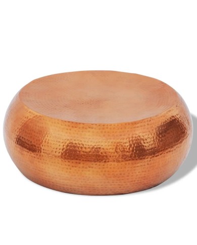 Table basse en aluminium martelé Couleur laiton/cuivre 