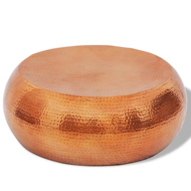 Table basse en aluminium martelé Couleur laiton/cuivre 