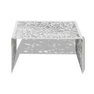 Table basse argentée Design géométrique Aluminium 