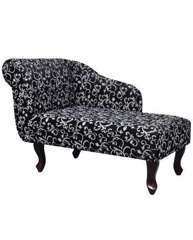 Chaise longue Noir et blanc Tissu
